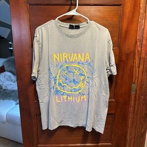 Bershka Gray Nirvana Graphic Tee